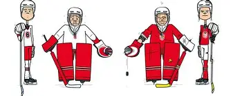 Arbitre montrant un carton lors d un match de dek hockey junior